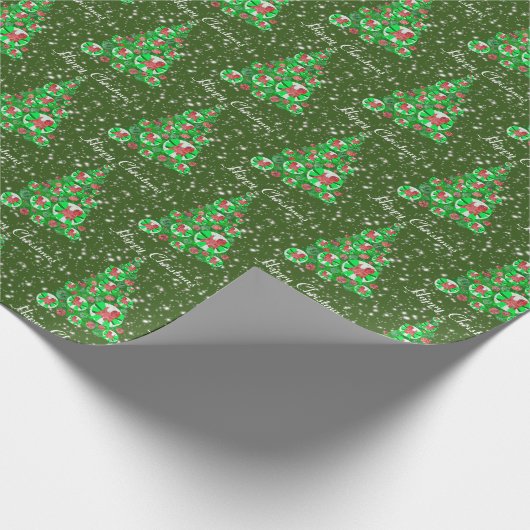 Caïro Terrier Dog Kerstmis Holiday Green Cadeaupapier (Hoek)