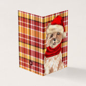 Caïro Terrier Dog met feestdag rode kerstmis Kaart (Buitenkant)