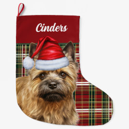 Caïro Terrier Dog met Holiday Pset Personalized Grote Kerstsok