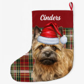 Caïro Terrier Dog met Holiday Pset Personalized Grote Kerstsok (Achterkant)