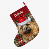 Caïro Terrier Dog met Holiday Pset Personalized Grote Kerstsok (Achterkant (Hangend))