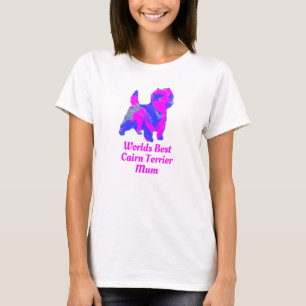 Caïro Terrier Dog Mum Pink & Blue Silhouette T-shirt