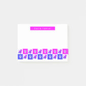 Caïro Terrier Dog & Paw Hot Pink & Blue Post-it® Notes (Voorkant)