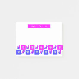 Caïro Terrier Dog & Paw Hot Pink & Blue Post-it® Notes