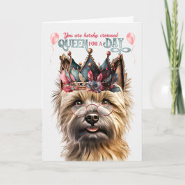 Caïro Terrier Dog Queen voor een dag grappige verj Kaart