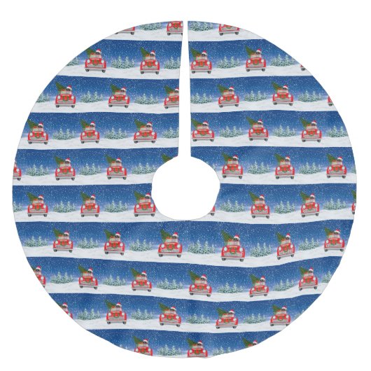 Caïro Terrier Dog rijdt met sneeuwkerst Kerstboom Rok (Voorkant)