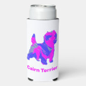 Caïro Terrier Dog Silhouette Hot Pink & Blue Seltzer Blikjeskoeler (Seltzer Achterkant)