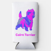 Caïro Terrier Dog Silhouette Hot Pink & Blue Seltzer Blikjeskoeler (Voorkant)