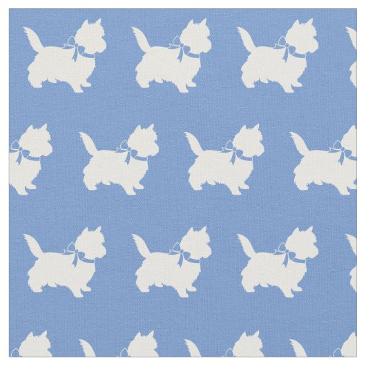 Caïro Terrier Dog Silhouette Pet Light Blue Stof (Close Up)