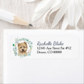 Caïro Terrier Dog WreatReturn Address Label (Insitu)