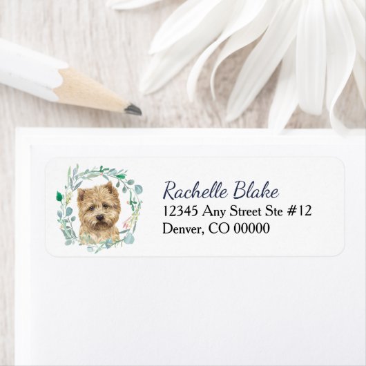 Caïro Terrier Dog WreatReturn Address Label (Insitu)