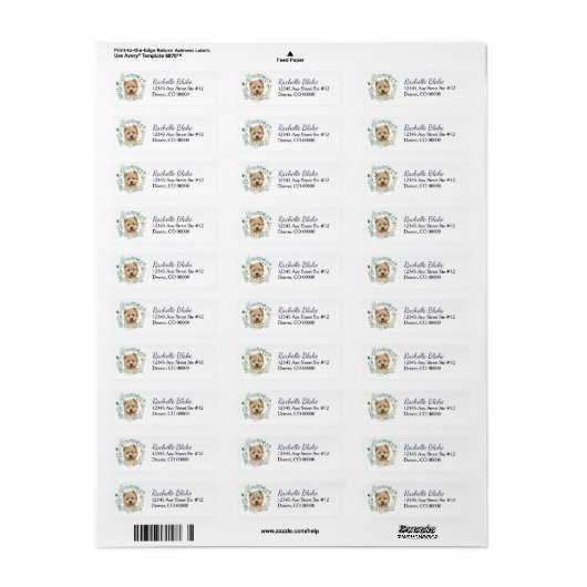 Caïro Terrier Dog WreatReturn Address Label (Full Sheet)