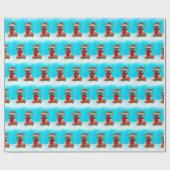 Caïro Terrier in sneeuw met kerstcadeaus Cadeaupapier (Vlak)