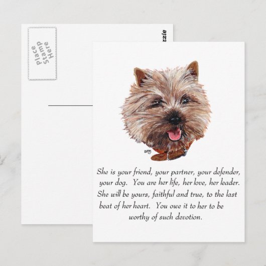 Caïro Terrier Keepomwille - VROUW Briefkaart (Voorkant / Achterkant)