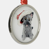 Caïro Terrier kerst, grijs Metalen Ornament (Rechts)