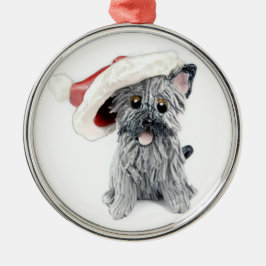 Caïro Terrier kerst, grijs Metalen Ornament