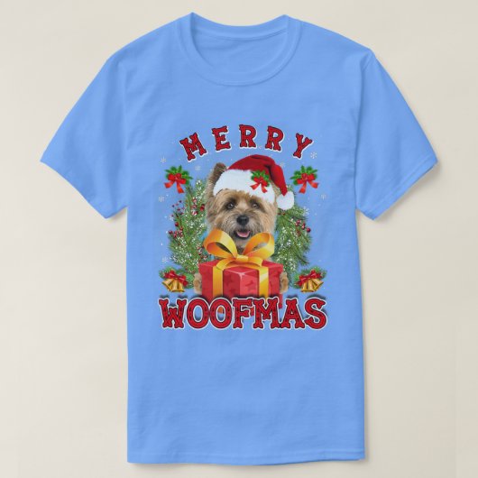 Caïro Terrier Merry Xmas Woofmas kerstlantaarns T-shirt (Design voorkant)