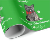 Caïro Terrier met kerstnaam Cadeaupapier (Rol Hoek)