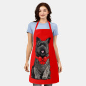 Caïro Terrier met kersttas met grote cadeautas Schort (Gedragen)