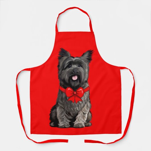 Caïro Terrier met kersttas met grote cadeautas Schort (Voorkant)