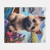 Caïro Terrier op een peddel: een Schilderachtig av Fleece Deken (Voorkant (Horizontaal))