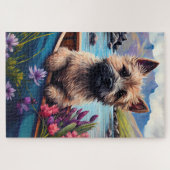 Caïro Terrier op een peddel: een Schilderachtig av Legpuzzel (Horizontaal)