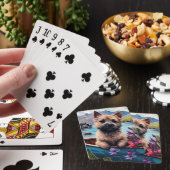 Caïro Terrier op een peddel: een Schilderachtig av Pokerkaarten (Insitu)