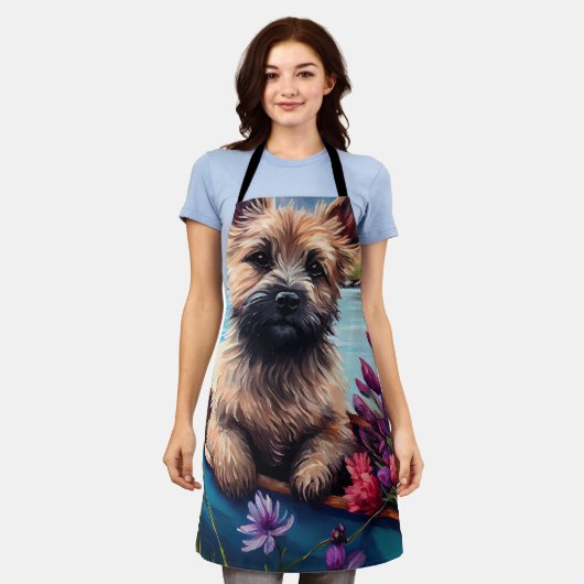 Caïro Terrier op een peddel: een Schilderachtig av Schort (Gedragen)