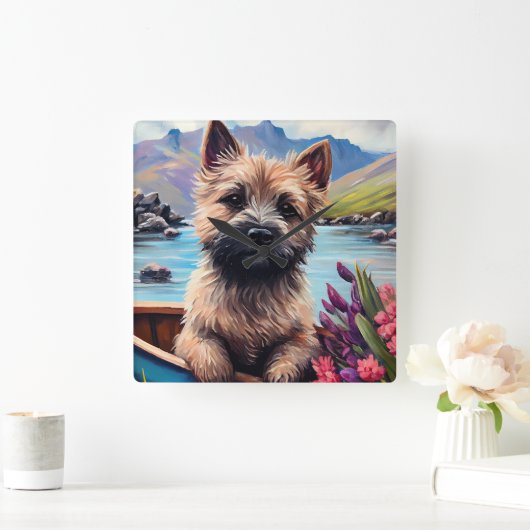 Caïro Terrier op een peddel: een Schilderachtig av Vierkante Klok (Huis)