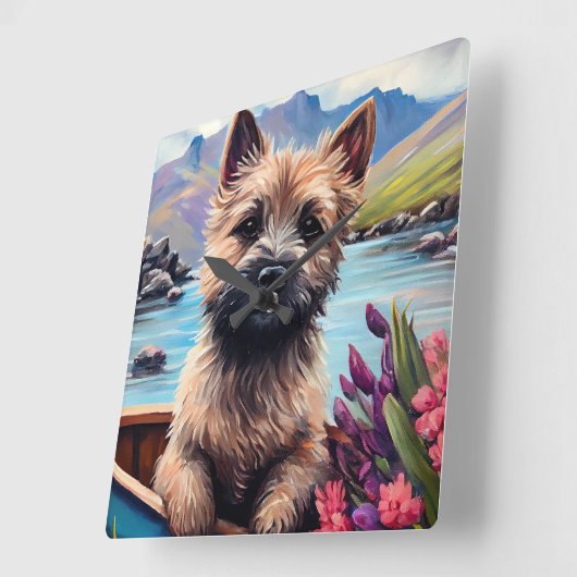 Caïro Terrier op een peddel: een Schilderachtig av Vierkante Klok (Hoek)