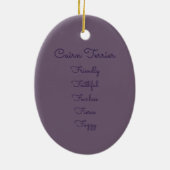 Caïro Terrier Puppy Oval Ornament, Waterverf Keramisch Ornament (Achterkant)