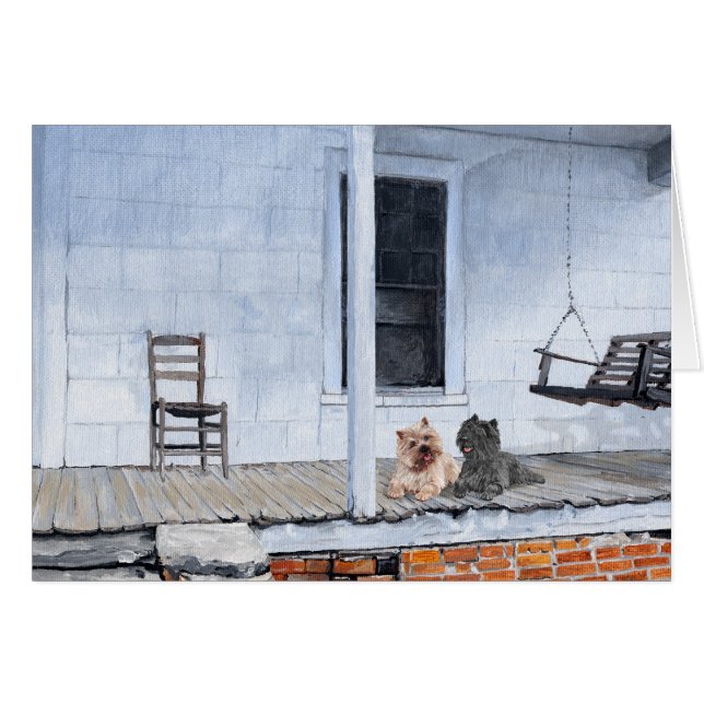 Caïro Terriers wachten buiten de winkel (Voorkant Horizontaal)