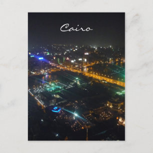 Cairo uitzicht nacht briefkaart