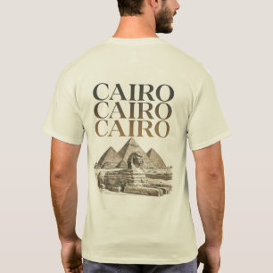 Cairo Vintage Piramide & Sfinx Grafisch T-shirt