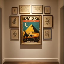 Caïro Vintage Reisposter – Retro Egypte Piramides
