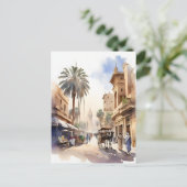 Caïro waterverf kunst briefkaart (Staand voorkant)