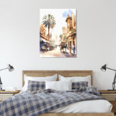 Caïro waterverf kunst canvas afdruk (Insitu (Slaapkamer))