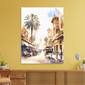 Caïro waterverf kunst canvas afdruk (Insitu (Woonkamer))