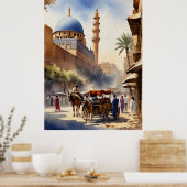 Caïro waterverf kunst poster (Keuken)