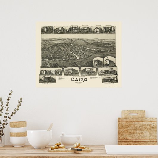 Caïro, WV Panorama - 1899 Poster (Keuken)