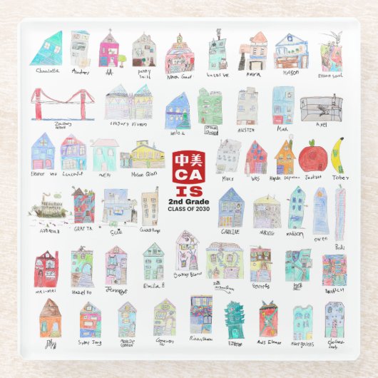 CAIS 2e Grade Glass Onderzetter - Klasse van 2030 Glazen Onderzetter (Voorkant)