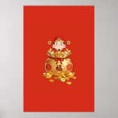 Caishen rijkdom muurkunst poster (Voorkant)