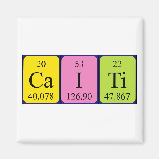 Caiti periodiek table name magnet (Voorkant)