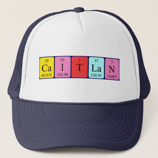 Caitlan periodiek pet van de lijstnaam (Voorkant)