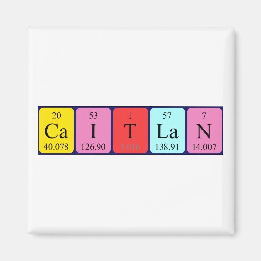 Caitlan periodieke lijstnaam magnet (Voorkant)