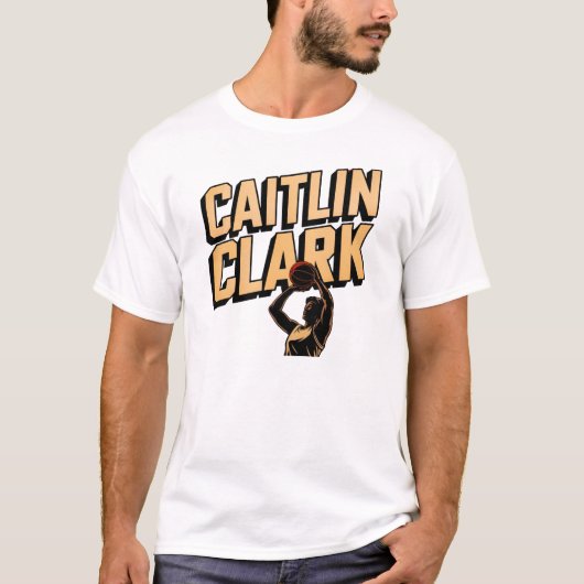 Caitlin Clark Basketbal T-shirt – Retro Bold (Voorkant)