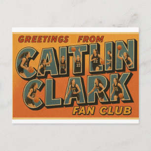 Caitlin Clark Fan Club Vintage-Stijl Ansichtkaart Briefkaart