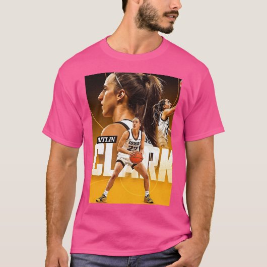 Caitlin Clark Poster Graphic T-shirt (Voorkant)