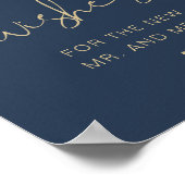 CAITLIN Elegant Navy & Gold Advice & Wishes Poster (Hoek)