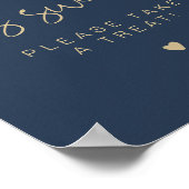 CAITLIN Elegant Navy Gold Love is Sweet Favor Sign Poster (Hoek)
